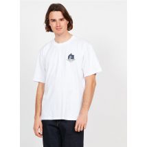 Edwin - Camiseta serigrafiada de algodón con cuello redondo - Talla M - Blanco