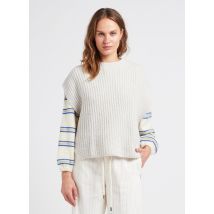 Bellerose - Mouwloze trui met ronde hals merinowolblend - 0 Maat - Beige