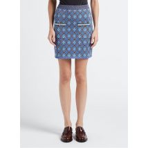 Suncoo - Korte rok met hoge taille en jacquardmotief - 1 Maat - Blauw