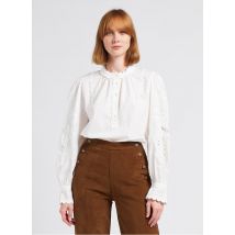 Louise Misha - Weite baumwollbluse mit rundhalskragen - Größe 38 - Beige