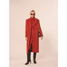 Tara Jarmon - Manteau long col tailleur en laine mélangée - Taille 42 - Rouge