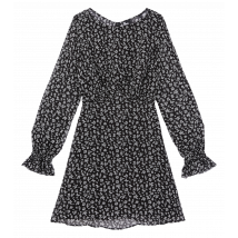 The Kooples - Vestido corto estampado con cuello barco - Talla 4 - Negro