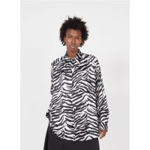 Mm6 Maison Margiela - Oversized blouse met zebraprint - S Maat - Zwart