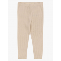 Konges Slojd - Broek van pointelletricot biokatoen - 18mois Maat - Beige