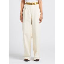 Collectors Club - Vaquero ancho de mezcla de algodón con cinturón - Talla 34 - Beige