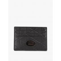 Lacoste - Porte-cartes monogramme en cuir - Taille Unique - Noir