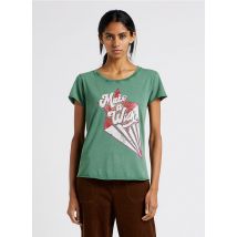 Leon & Harper - Rundhals-t-shirt aus bio-baumwolle mit siebdruck - Größe S - Grün