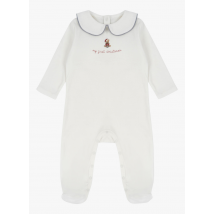 Konges Slojd - Pelele de algodón orgánico con cuello bebé - Talla 6M - Blanco