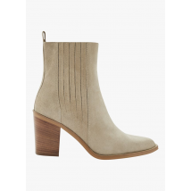 Minelli - Bottines en cuir velours - Taille 38 - Blanc