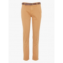 Please - Slim-fit - katoenen broek met ceintuur - XS Maat - Bruin