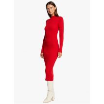 Morgan - Vestido jersey ajustado con cuello alto - Talla S - Rojo