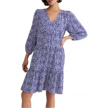Phase Eight - Korte jurk met v-hals en uitlopende rok - 10 Maat - Blauw