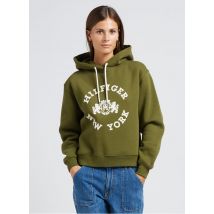 Tommy Hilfiger - Ruimvallende sweater met capuchon katoenblend - 2XL Maat - Groen