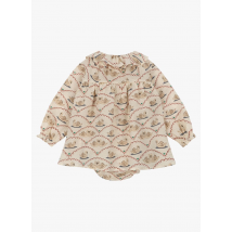 Konges Slojd - Speelpakje van biokatoen met print - 12mois Maat - Beige