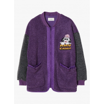 American Vintage - Recht jasje van gerecycled materiaal met kraagje van ribboord - M/L Maat - Paars