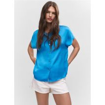 Mango - Camisa recta con cuello clásico - Talla 2XL - Azul