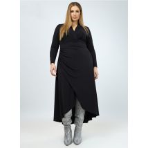 Mat Fashion - Robe midi col croisé - Taille 46 - Noir
