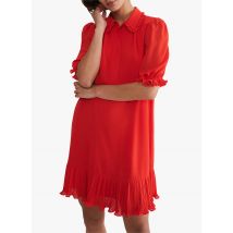 Phase Eight - Robe courte col classique en mousseline - Taille 10 - Rouge