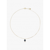 Feeka - Messing ketting met druppelvormige - stenen hanger - Een Maat - Multikleurig