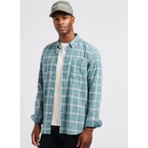 Pepe Jeans - Camisa slim fit de algodón a cuadros con cuello americano - Talla M - Verde