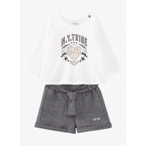 Ikks Junior - Setje met short en t-shirt met print - 3A Maat - Zwart