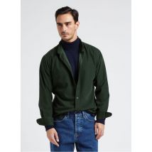 Thinking Mu - Rechte blouse van corduroy met klassieke kraag - XL Maat - Groen