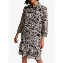 Phase Eight - Korte jurk met klassieke kraag en print - 12 Maat - Beige