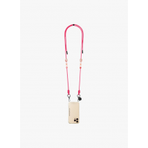 La Coque Francaise - Katoenen telefoonkoordje met kralen - Een Maat - Roze