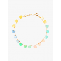 Mon Precieux Gem - Armband met hartjes van natuurlijke siersteen - Een Maat - Multikleurig