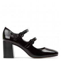 Maison Toufet - Sandales hautes vernis en cuir - Taille 39 - Noir