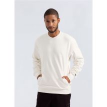 New Man - Rechte sweater van biokatoen met ronde hals - M Maat - Beige