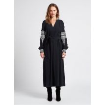 Stella Forest - Vestido largo de algodón con cuello tunecino - Talla 38 - Negro