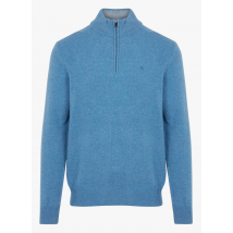 Hackett - Pull col montant zippé en laine - Taille M - Bleu