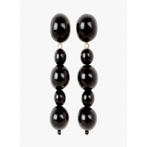 Feeka - Boucles d'oreilles longues à perles - Taille Unique - Noir