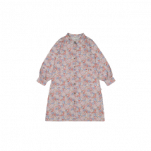 Petite Lucette - Robe longue col classique imprimée en coton bio - Taille 10A - Multicolore