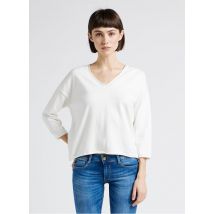 One Step - Ausgestellter baumwollpullover mit v-ausschnitt - Größe L - Weiß