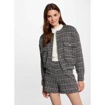 Morgan - Gilet col rond en tweed - Taille 34 - Noir