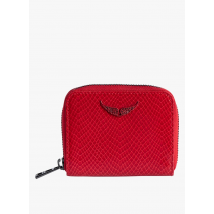 Zadig&voltaire - Glanzende - leren portemonnee met motief in reliëf - Een Maat - Rood