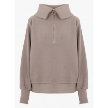 Varley - Sudadera de mezcla de algodón con cuello con cremallera - Talla L - Negro