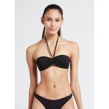 Livia - Haut de bikini forme bandeau à armatures - Taille 40C - Noir