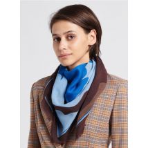 Moismont - Katoenen foulard met print - Een Maat - Blauw