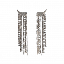 Zadig&voltaire - Boucles d'oreilles pendantes à strass - Taille Unique - Gris