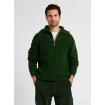 Thinking Mu - Jersey de lana con cuello con cremallera - Talla M - Verde