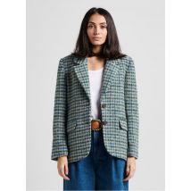 Sud Express - Rechte blazer met reverskraag en print wolblend - 1 Maat - Groen