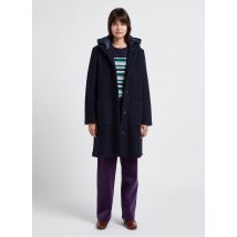 Nice Things - Jas van wollen boucléstof met grote kraag - 40 Maat - Blauw