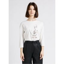 One Step - Rundhals-t-shirt aus baumwoll-mix mit siebdruck - Größe M - Weiß