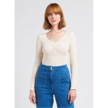 La Petite Etoile - Body col rond en maille crochet - Taille 3 - Beige