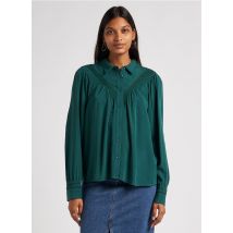 Ekyog - Rechte blouse met klassieke kraag - 40 Maat - Groen