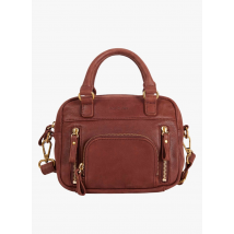 Nat & Nin - Mini sac à main multipoches en cuir - Taille Unique - Marron