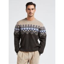 Hackett - Rechte - merinowollen jacquardtrui met ronde hals - L Maat - Multikleurig
